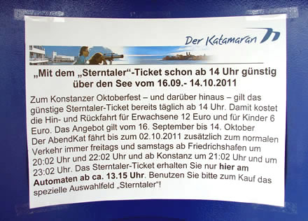 Informationszettel über das Sterntaler-Ticket: Viele Worte, um eine einfache Ermäßigung zu erklären